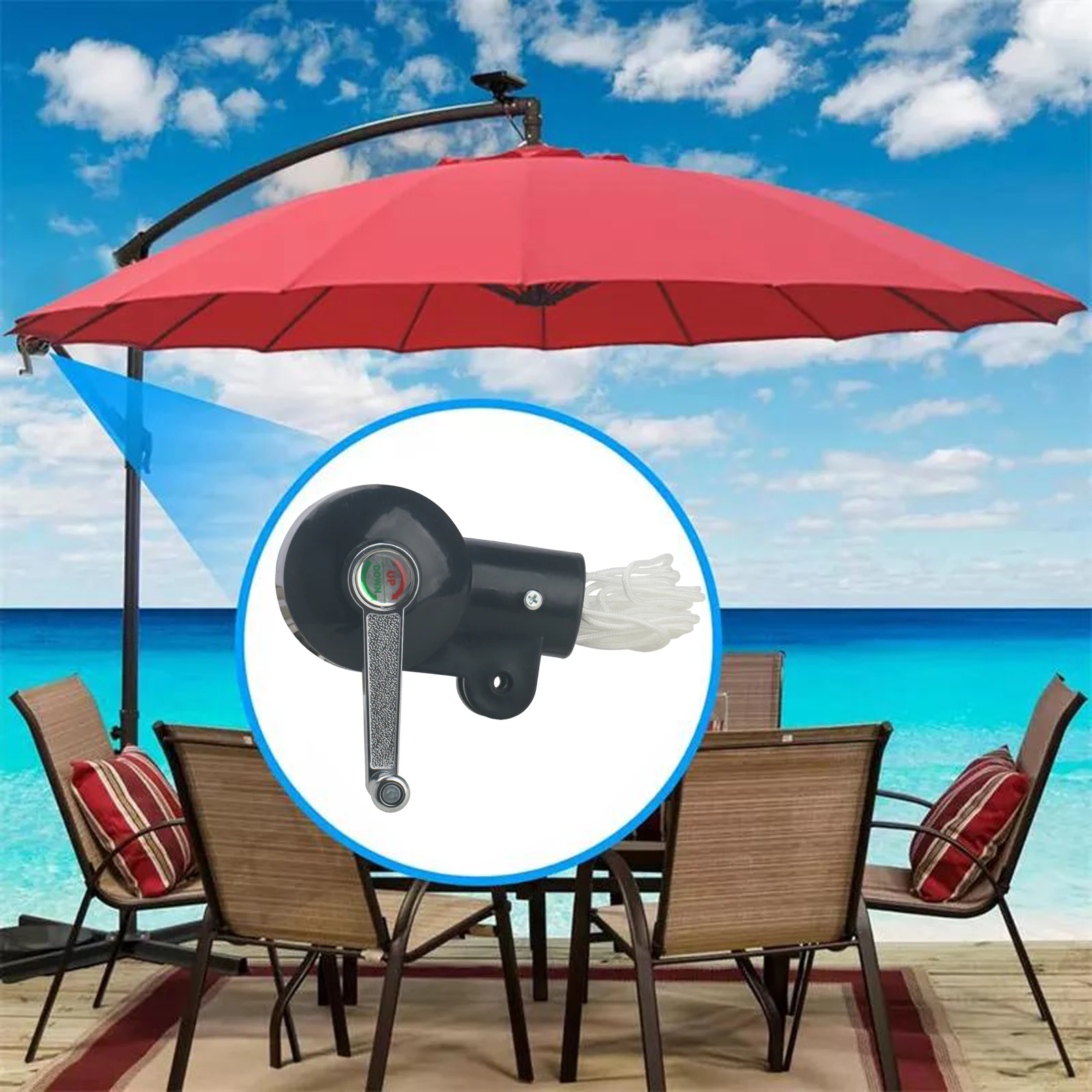 Patio Umbrella Crank Handle Garden Sunshade Outdoor Beach Parasol Spare Parts Reliable Backup and Replacement