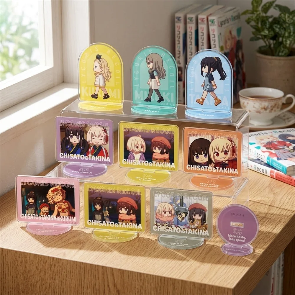 10CM Charm Anime Lycoris Recoil Acrylic Stand Keychain Cosplay Characters Ornament Accessories Goods Collection Christmas Gifts