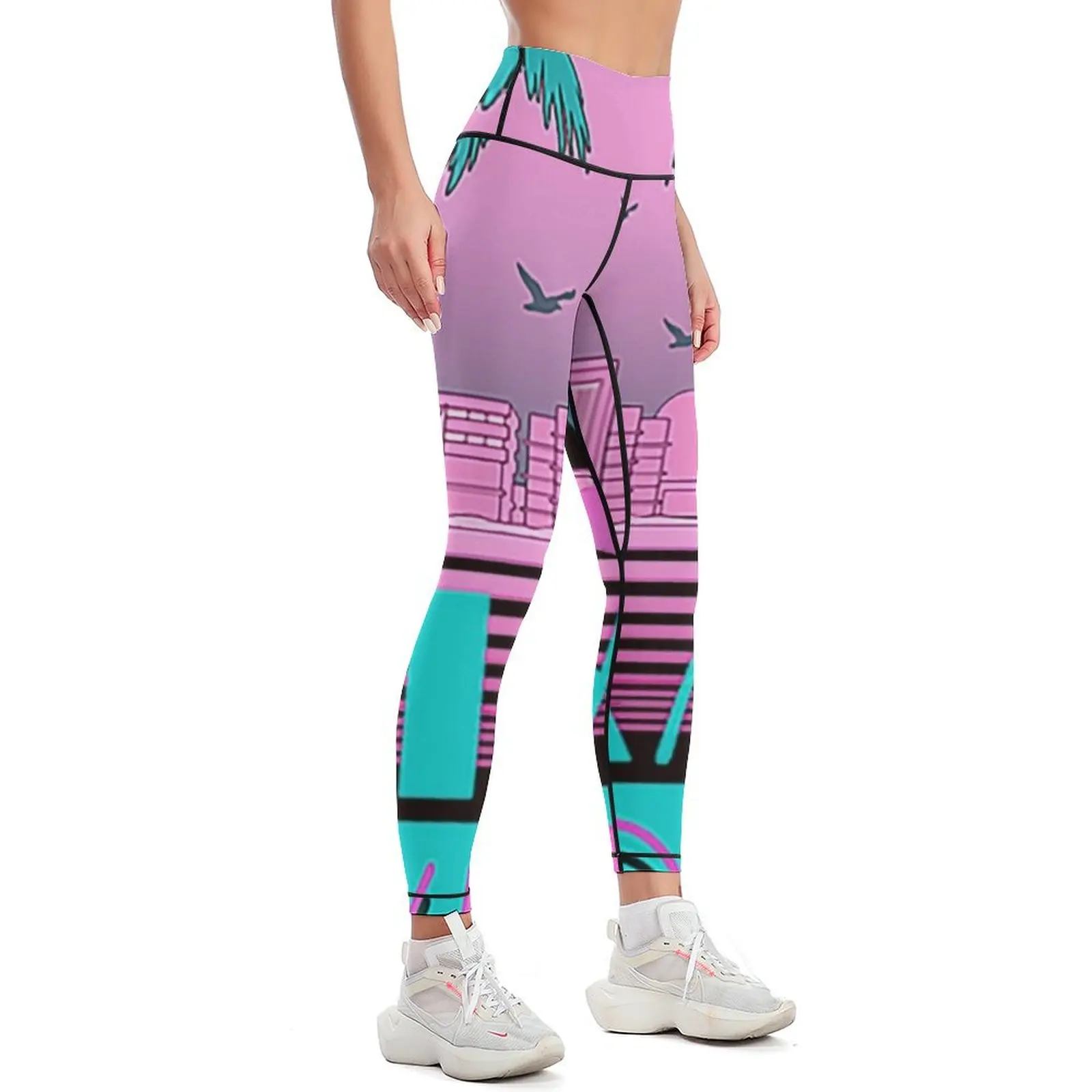 Miami Vice Retro 80s Design Leggings Sweatpants Legging sport Womens Leggings