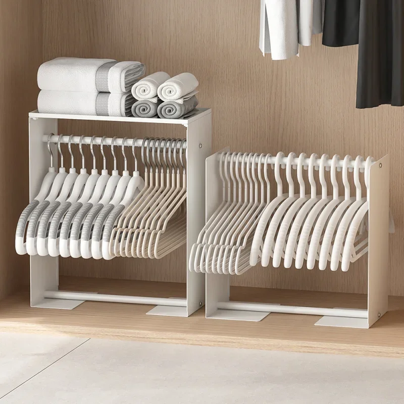 Home balcony clothes rack storage shelf, bathroom wardrobe shelf with shelves, flocked metal clothes rack organizer