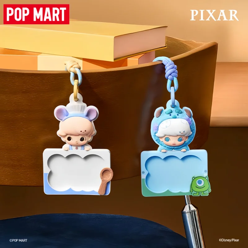 202 Genuine POP MART Dimoo World X PIXAR Co Branded Series Blind Box Portable Hanging Card Holder Collectible Birthday Fans Gift
