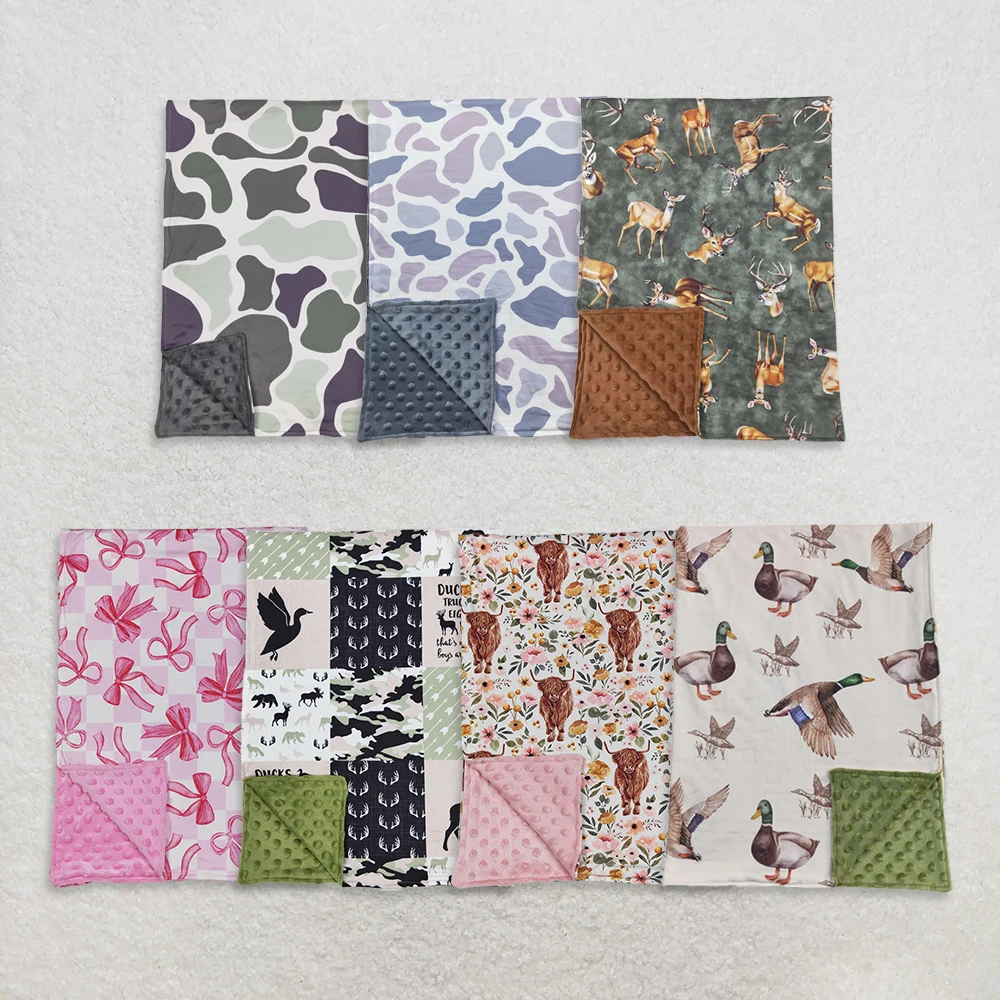 Coperte occidentali per bambini con mucca rosa per fratelli per bambini mimetiche olive Coperte da caccia per bambini Morbide e accoglienti Coperta per bambini 29 * 43 pollici