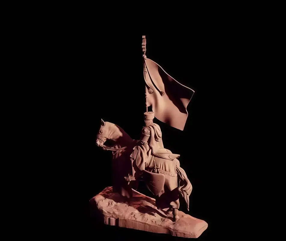 نموذج راتينج 1/24 فارس قديم (مع حصان وقاعدة) تمثال أبيض نموذج Gk مجموعة غير قابلة للتجميع وغير ملونة