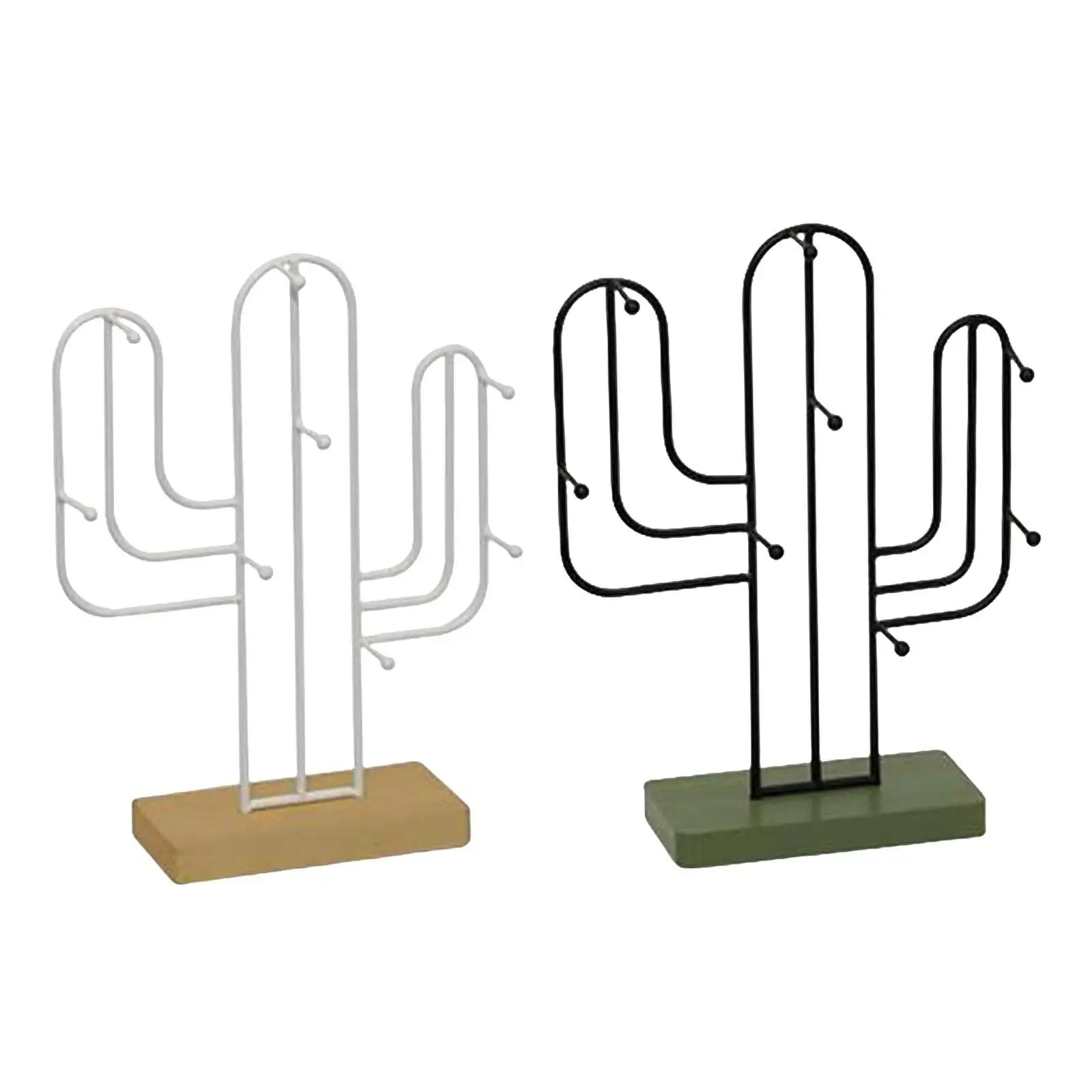 Deluxe Cactus Shaped Hanging Jewelry Organizer with Base Display for Hats