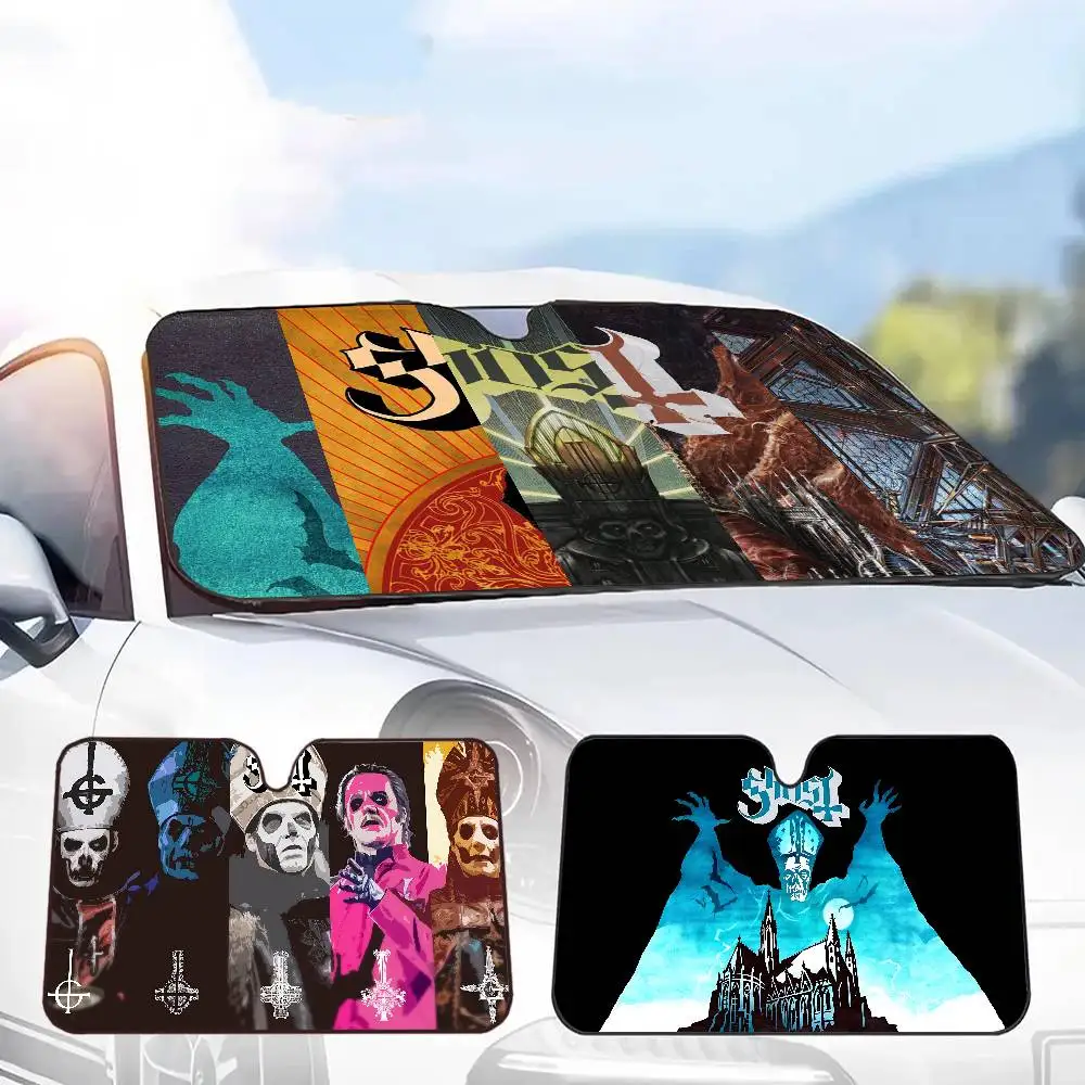 

Классический металлический солнцезащитный козырек G-Ghost B C для лобового стекла автомобиля, складной, для передней части автомобиля, аксессуар для автомобиля