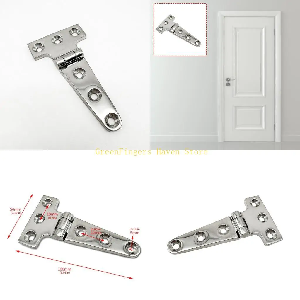 

F68D Heavy Gauge T Model Hinge 316 Stainless Steel Including Attachment Screws Quiet Closing Joint