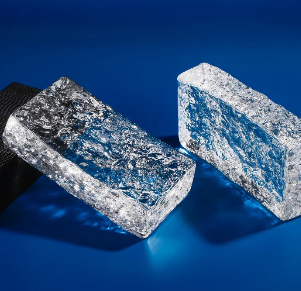 Solid Crystal Glass Brick Transparent Square Ice Shadow Pattern Crystal Brick Partition Wall Bathroom Color Partition Brick