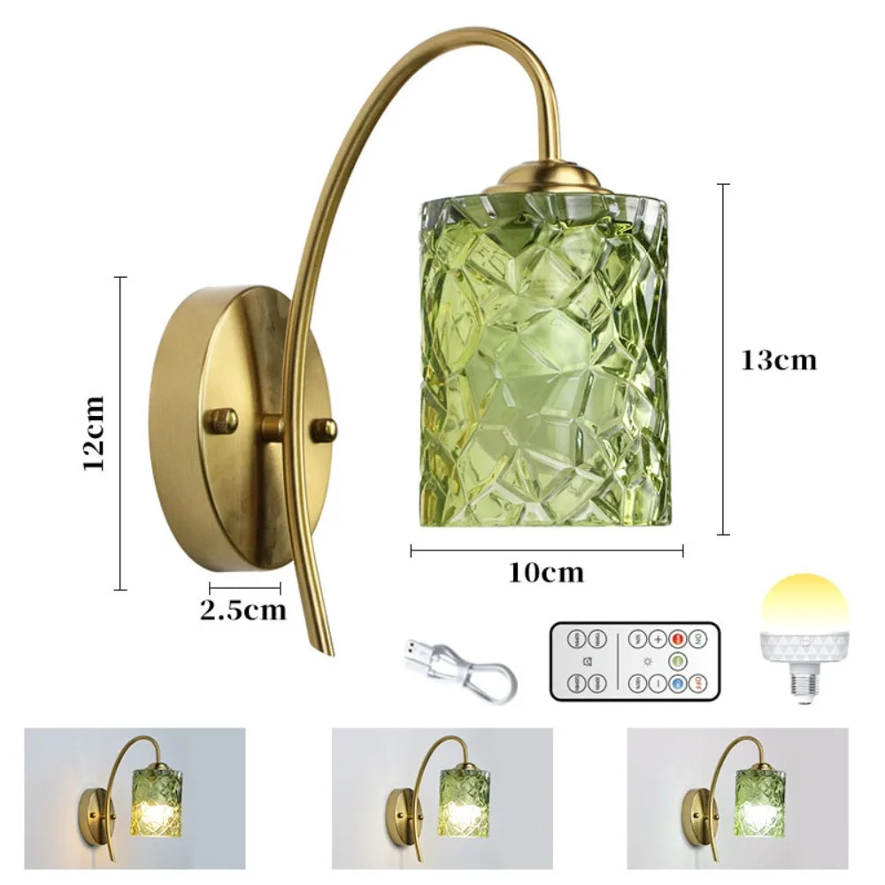 

Starry Glass Shade LED Wall Light 360° Adjustable Dimmable Feature Starry Glass Sconce Tri colored light Rotatable Design