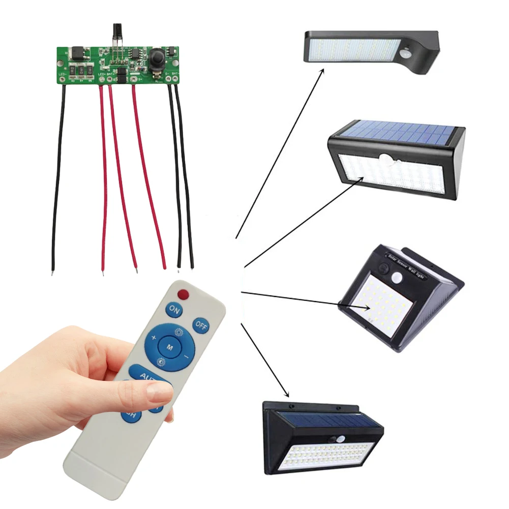 3.2V/3.7V Solar Street Light Control Panel Circuit Board Remote Control Solar Lamp Controller Module Solar Lamp Board
