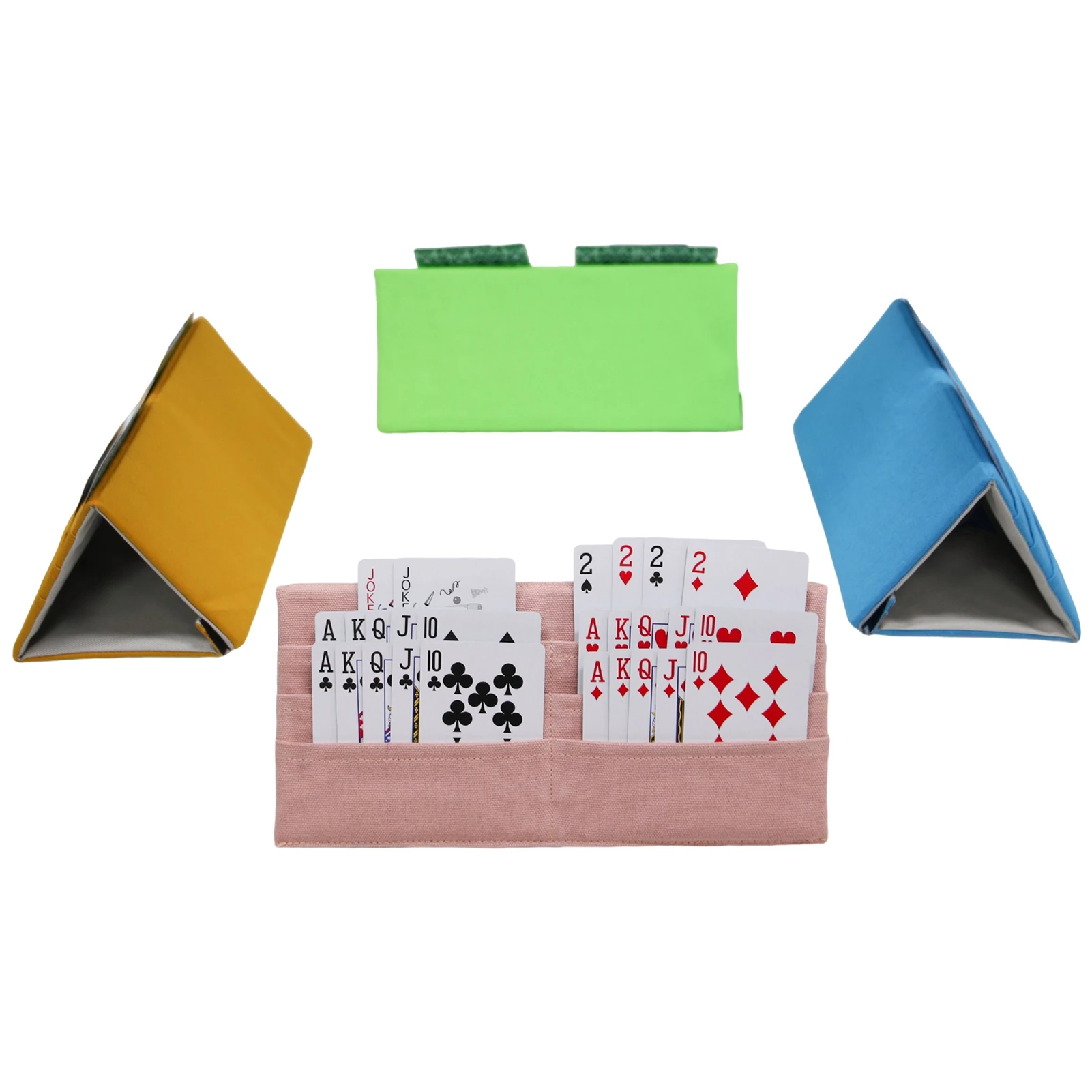 Zusammenklappbarer Spielkartenhalter aus Polyester, Spielkartenhalter für Canasta Poker Bridge Cards, zusammenklappbarer Spielkartenhalter