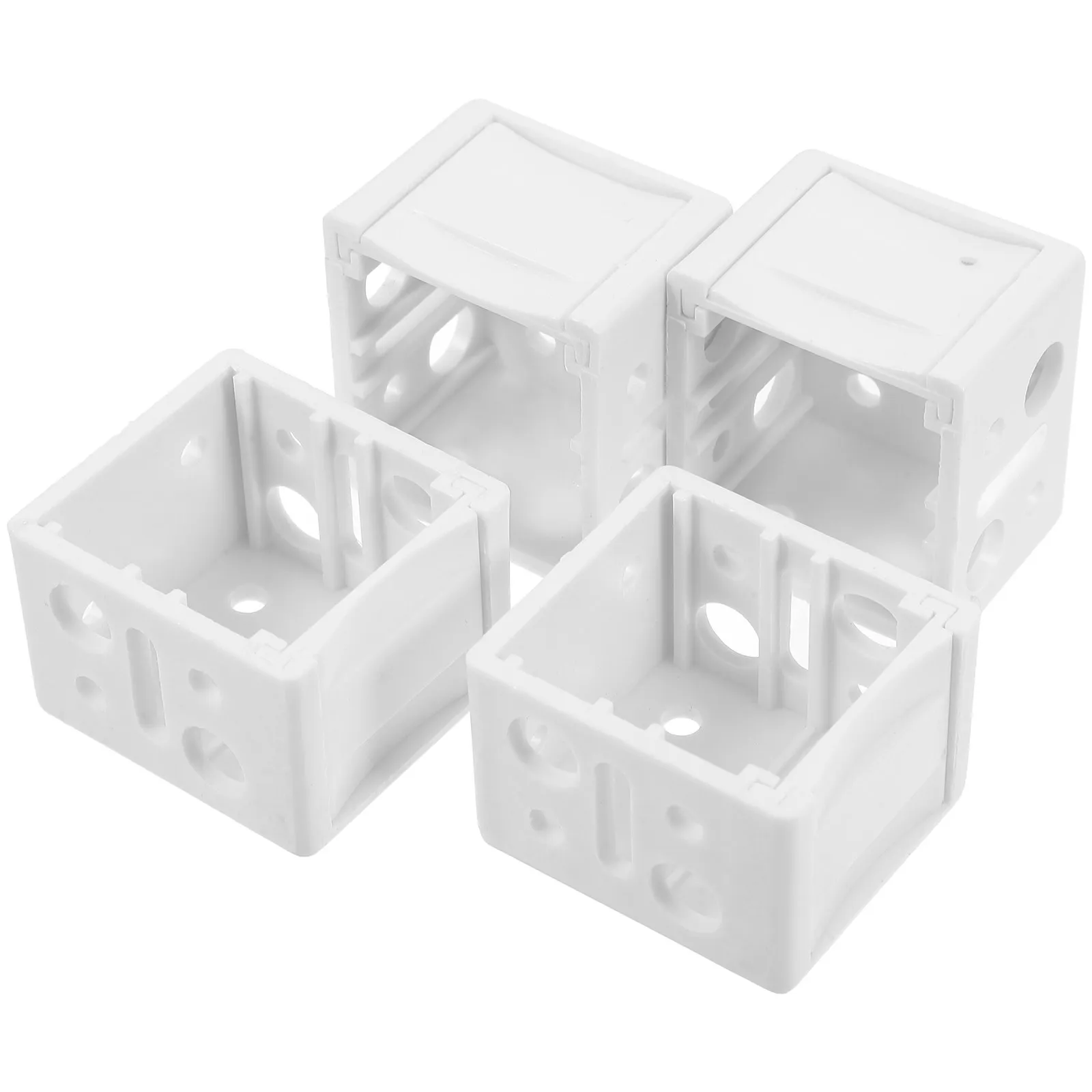 4Pcs White Vertical Blind Brackets Profile Box Mounting Bracket Headrail Support Smooth Opening Window Blind Accessories