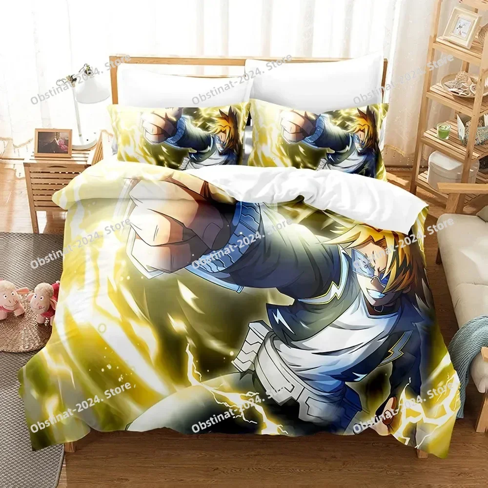 

2025 Anime My Hero Academia Bedding Set Printed Bed Set With Pillowcase Bed Duvet Cover Soft Single Double Queen Super King Size