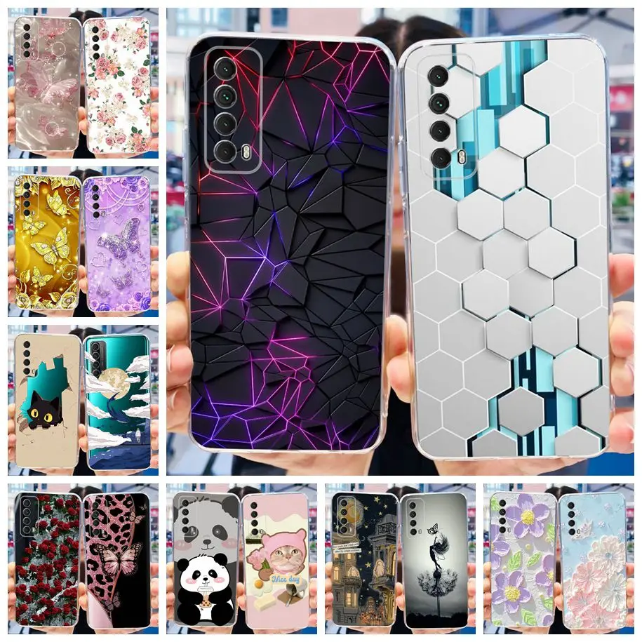 For Huawei P Smart 2021 Case For Huawei Y7a 2020 Cover PPA-LX3 PPA-LX1 PPA-LX2 PSmart 2021 Shockproof Funda Fashion Marble Coque