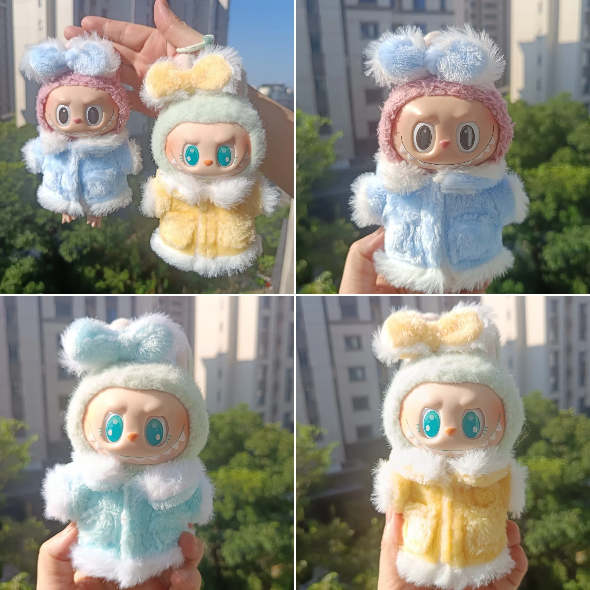 

Одежда для кукол Labubu 15/17 см Gen 1-3, модный комплект плюшевого пальто, подвесные аксессуары для одежды