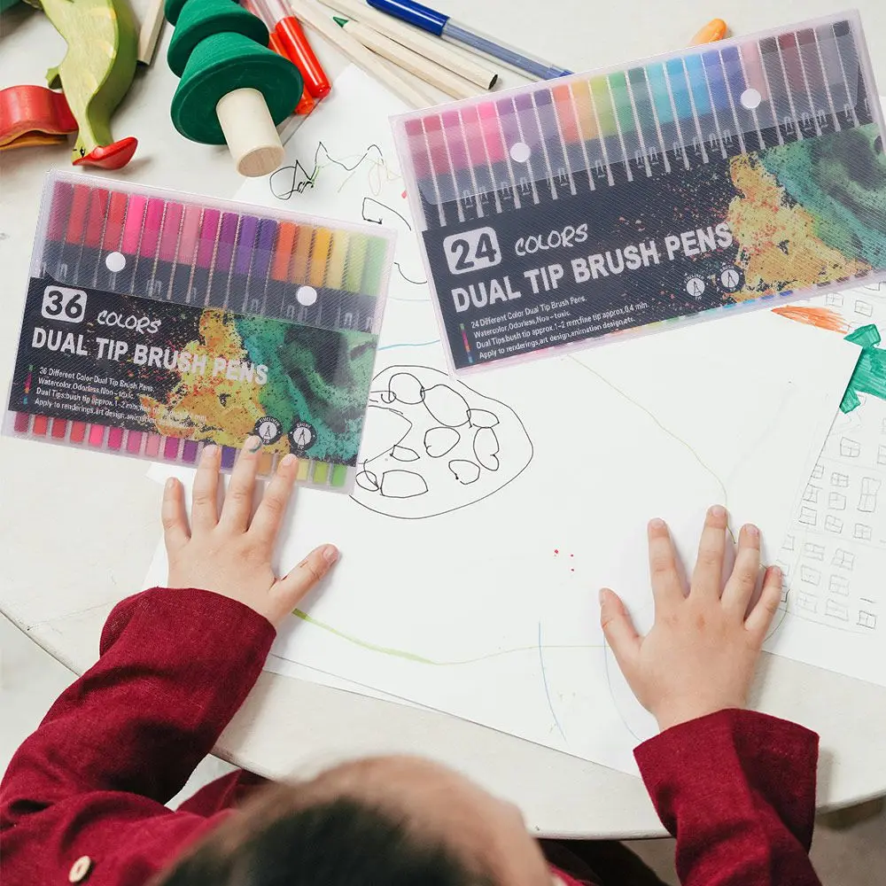 Cartoon Activity Color Painting Book Paper Educational Double-Sided Watercolor Pencil Create Stunning Artworks Hand Painted