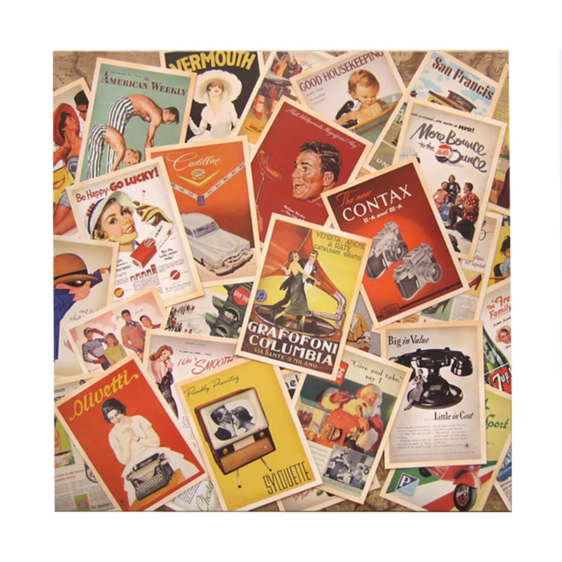 

32Sheets/Box Retro Style Postcards Set Vintage Poster Photos Post Card Greeting Card Wish Card Gift Classic Wall stickers Decor