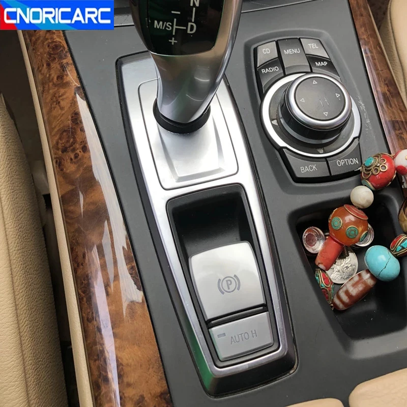 

Car Console Gearshift P Parking Electronic Handbrake Button Decoration Cover Trim For BMW X5 F70 X6 E71 Interior Sequins Decals
