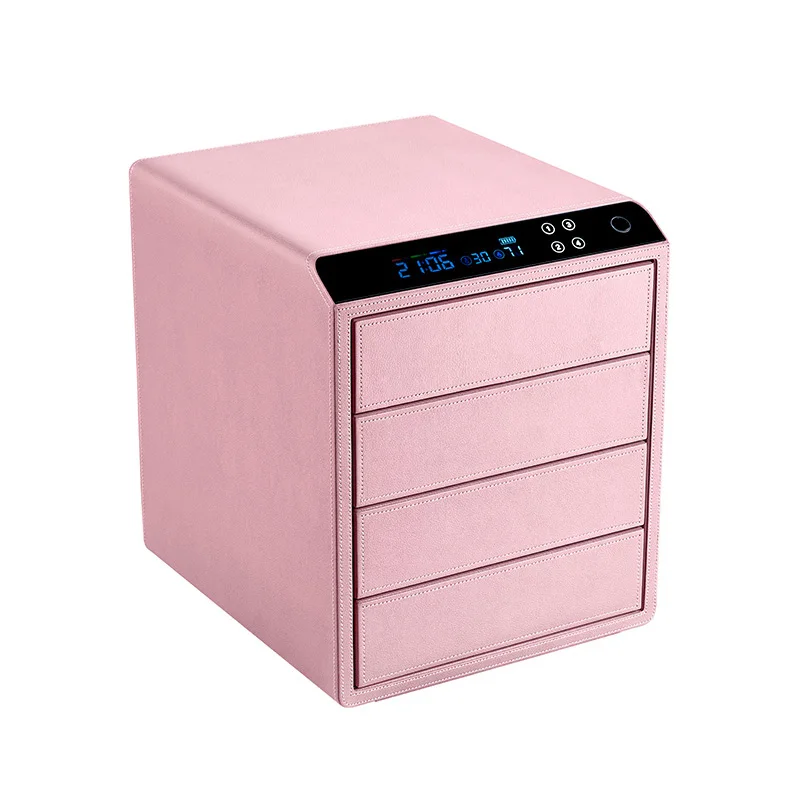 Smart Popular Jewelry Box Leather Storage Safe Box Cabinet Money Deposit Box for Earring Bracelet Necklace Ring Watch view 4