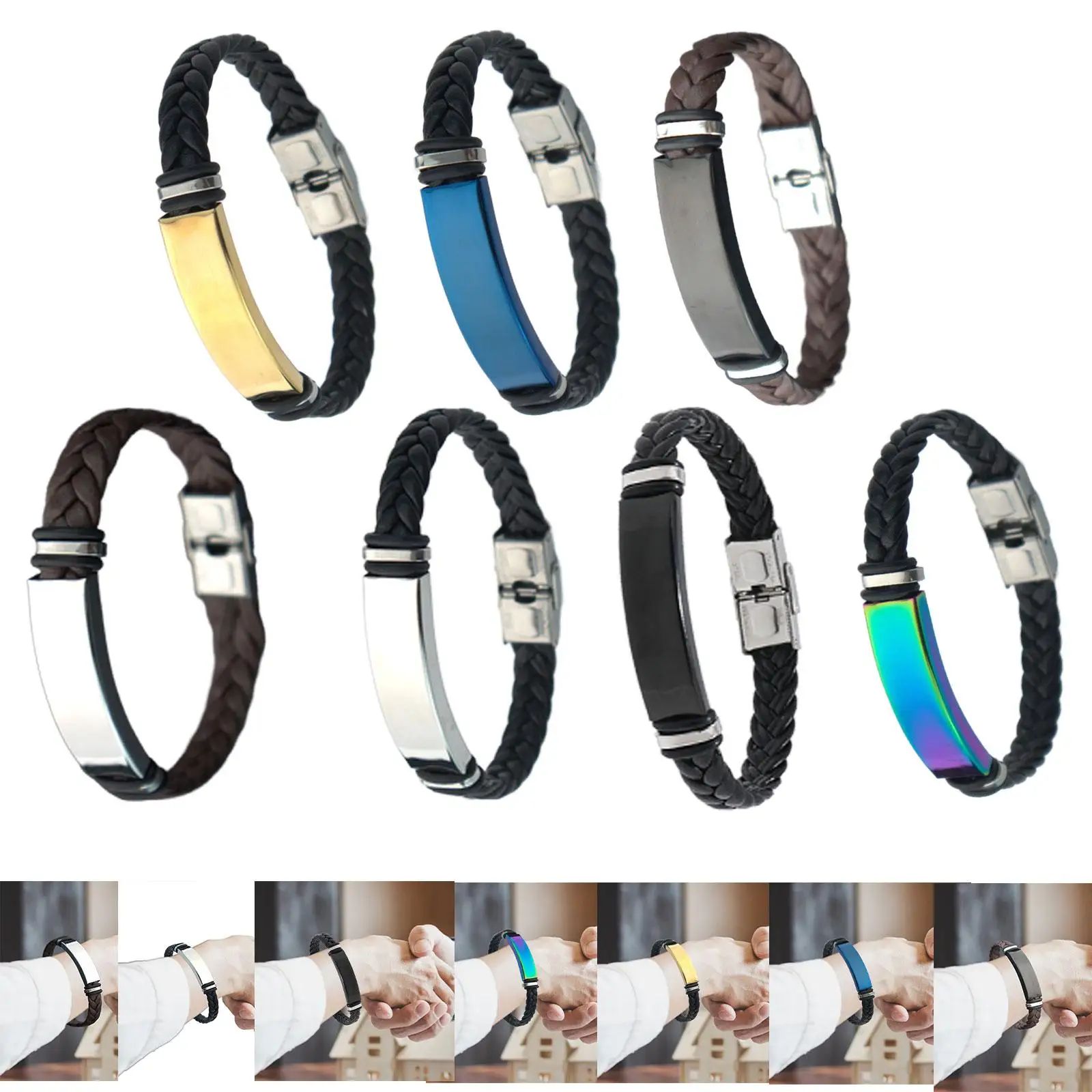 Fashion Valentine Bracelet for Women Men Braided Leather Cord Jewelry Casual Anniversary Party Accessory for Couple Lovers