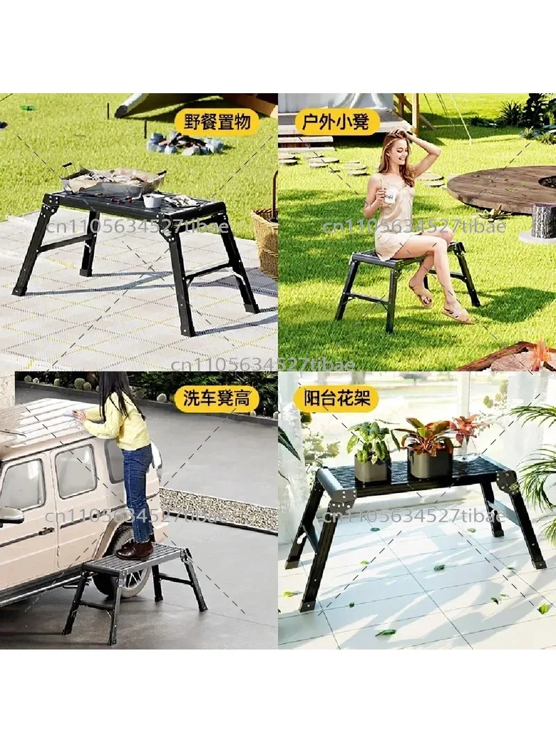 Aluminum Alloy Multi-Functional Car Washing Platform Thickened Workbench Folding Split Head Span for Household Decoration