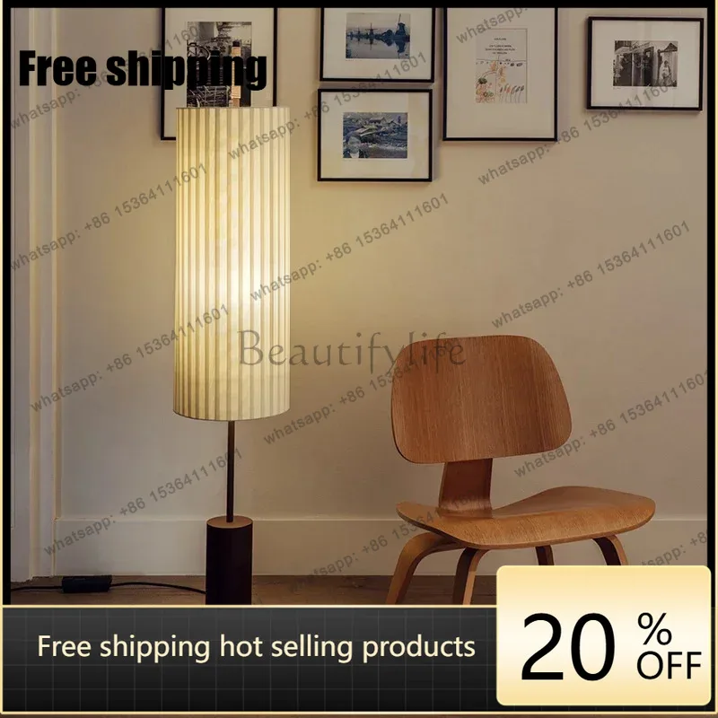 hot Nordic Wabisabi Minimalist Living Room Floor Lamps Home Decorations Modern Fabric Led Sofa Standing Lamp Bedroom Bedside Lig