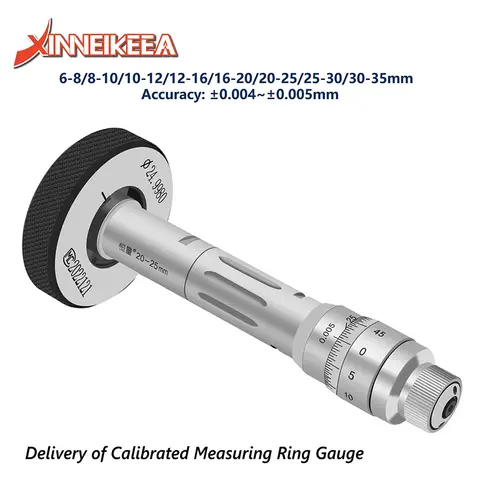 Three-Claw Inner Diameter Micrometer Three-Point Internal Measurement Inner Diameter Micrometer Aperture High Precision 0.004mm