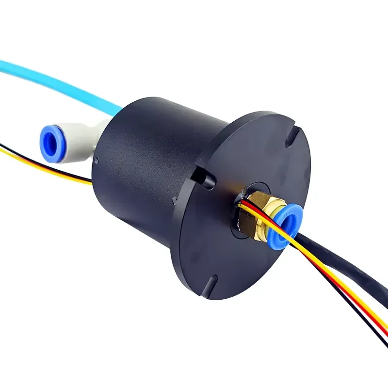Integrated gas-electric slip ring G1/4 port, uninterrupted rotation of precious metal touchpoint