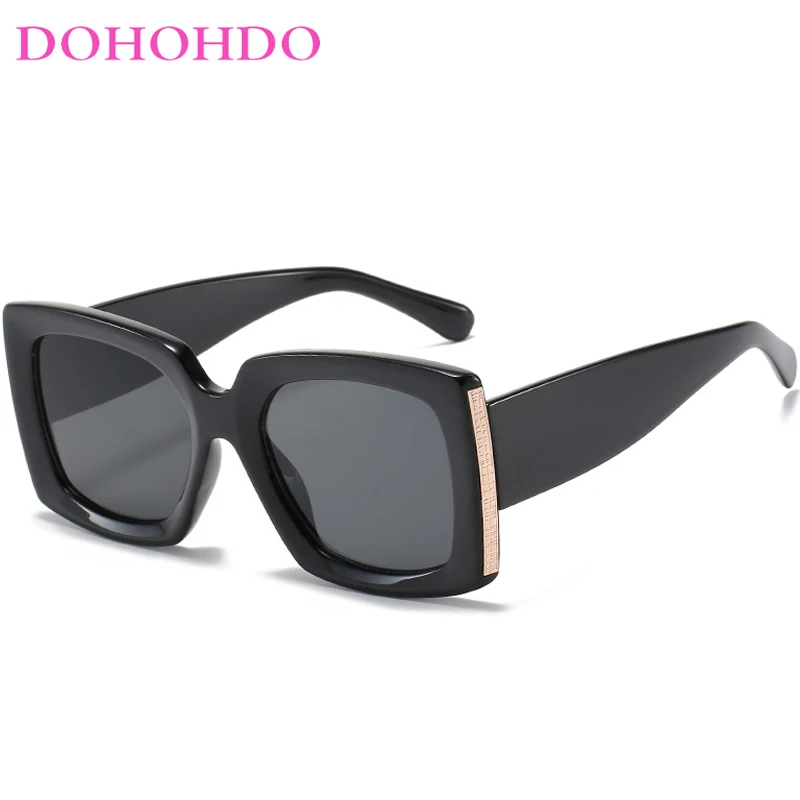 

DOHOHDO 2024 New Classic Square Women Retro Sunglasses Fashion Gradient Mirror Wide Legged Shades UV400 Men Trendy Sun Glasses