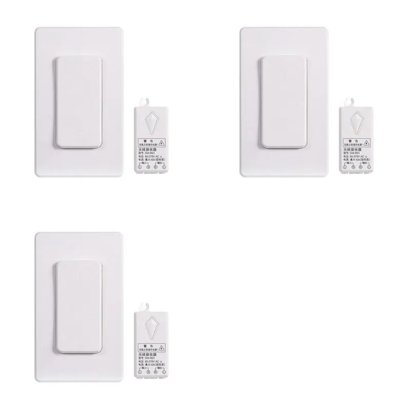 

【VALUE MONEY】3X Remote Control Socket Wiring-Free Hotel Wireless Remote Control Switch Wireless Light Switch Remote Control Swit