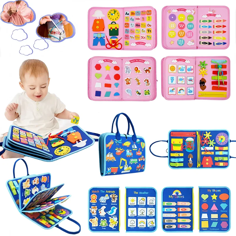 

Educational Activity Toys Montessori Toddler Busy Board Developing Motor Life Skills Sensory Kids With Autism Boys Girls Gifts