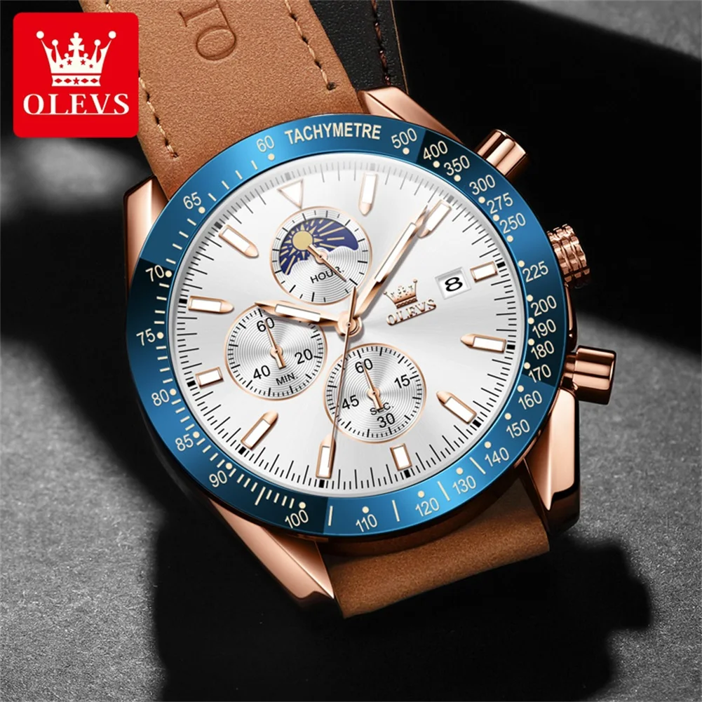 OLEVS Brand Watch Multifunctional Waterproof Quartz Watch for Men 9980