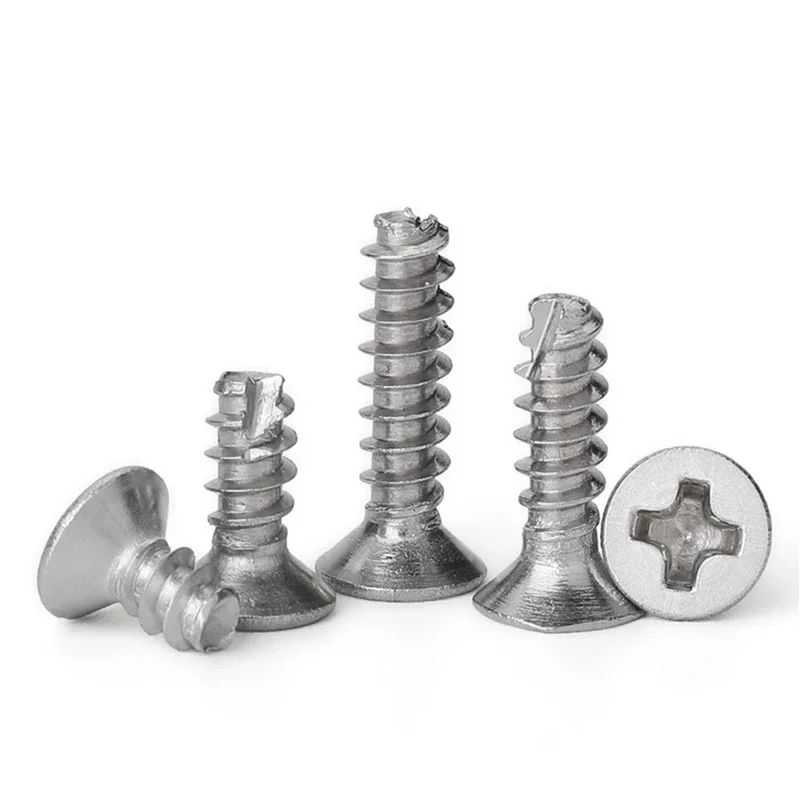 

304 Stainless Steel Self Tapping Screw Phillips Countersunk Head Tail cutting Screws Round Head Cross Break End Fasteners M1.7~M