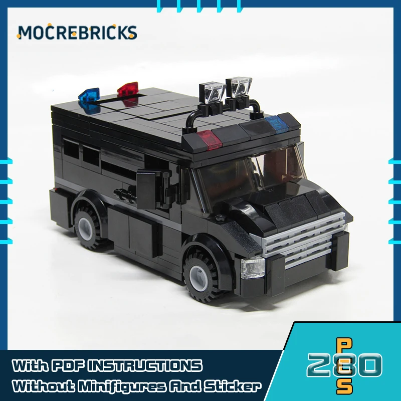 

MOC Swat Armored Truck Mini Building Blocks Set City Speeds Champion Custom Model Technology Bricks Toy Children's Xmas Gift