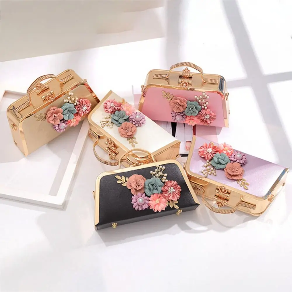 الرجعية المعادن ثلاثية الأبعاد زهرة مأدبة حقيبة سعة كبيرة حقيبة كتف السيدات حقيبة صغيرة أنيقة متعددة الوظائف Hanfu حقيبة يد المرأة
