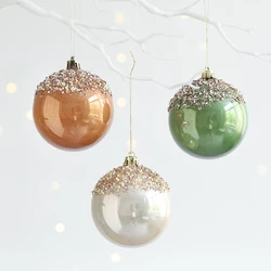 1Set Christmas Ball Decorations Brown Green Champagne Shatterproof Xmas Tree Hanging Ornaments Home New Year Xmas Tree Ball 2025