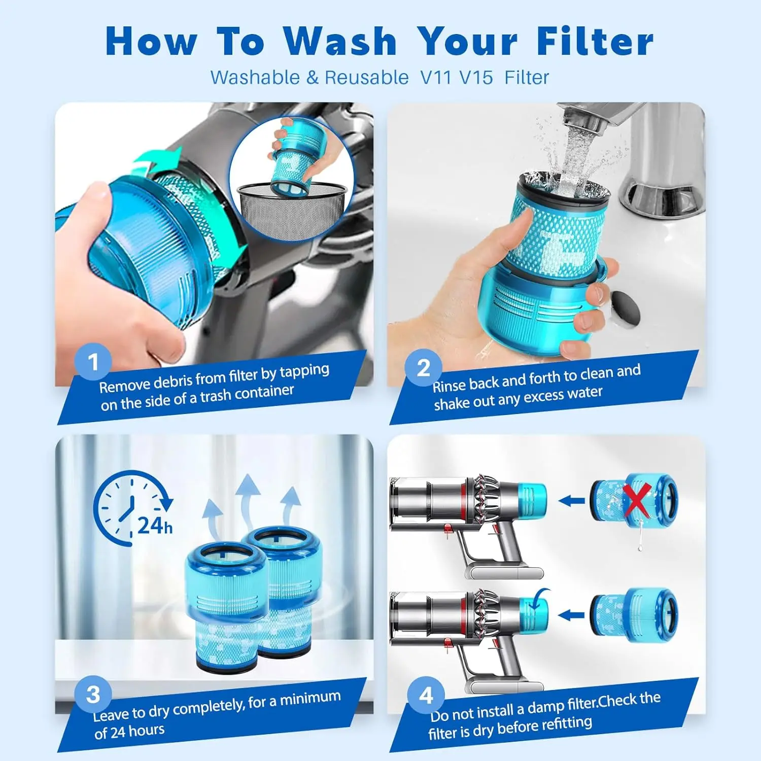 For Dyson V11 V15 SV14 SV15 SV16 SV17 SV22 Robot Vacuum Cleaner V15 Detter Absolute V11 Animal Hepa Filter Spare Parts