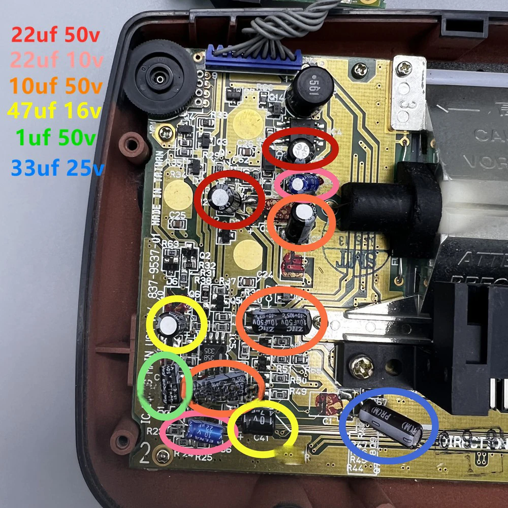 High quality capacitors For Sega GameGear GG motherboard capacitors repair replacement