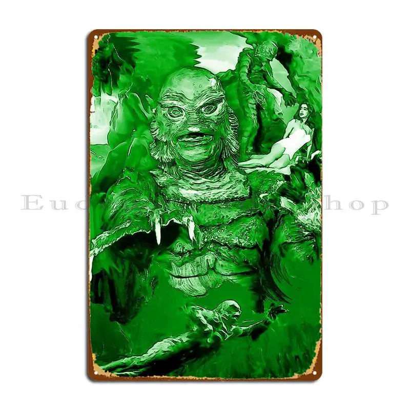 The Creature From The Black Lagoon Metal Plaque Poster Party Plaques Custom Home Living Room Tin Sign Poster