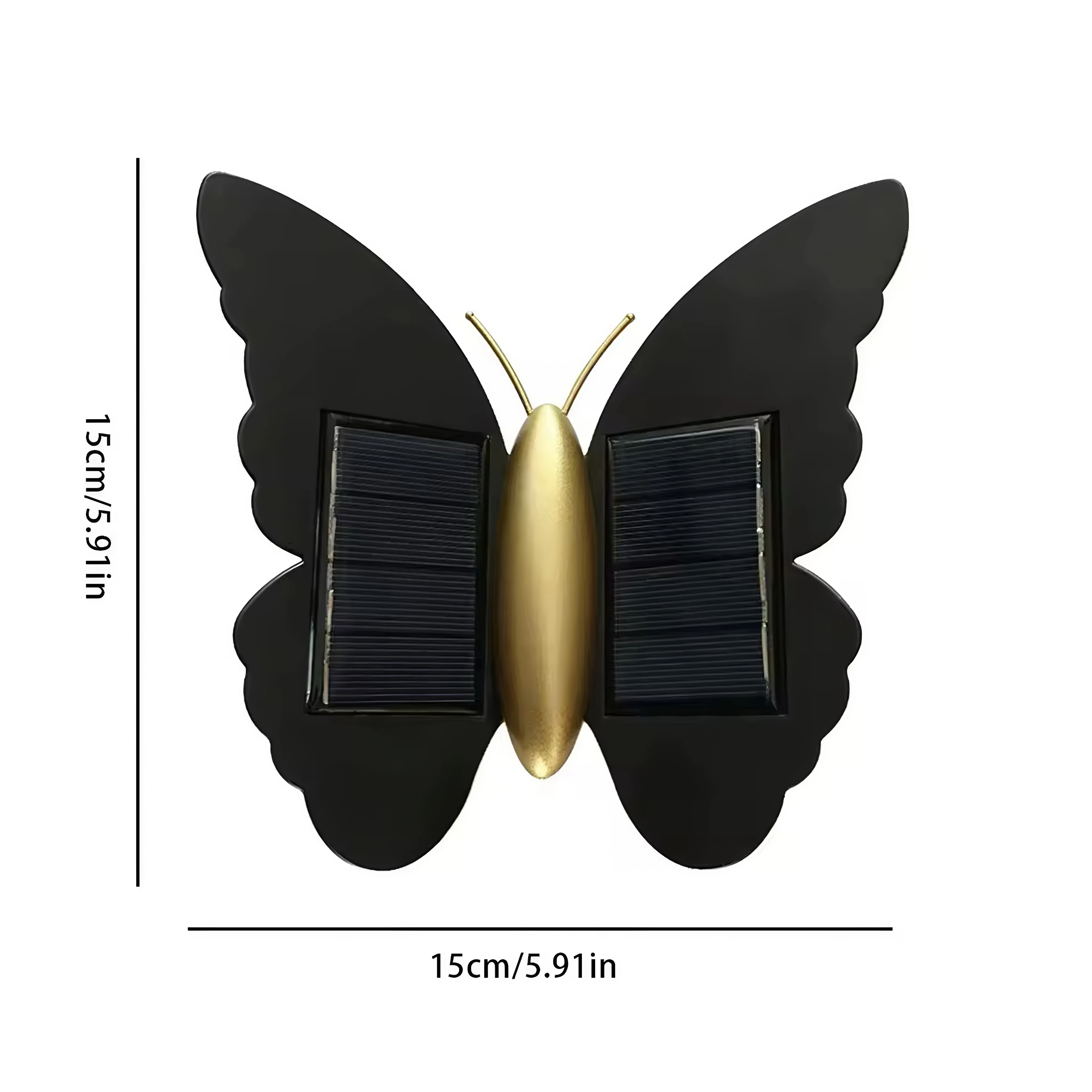 Butterfly Solar LED Wall Light, IP44 Waterproof Outdoor Garden Decor Lamp, 1000mAh Battery, 6-8H Working for Patio Fence Yard