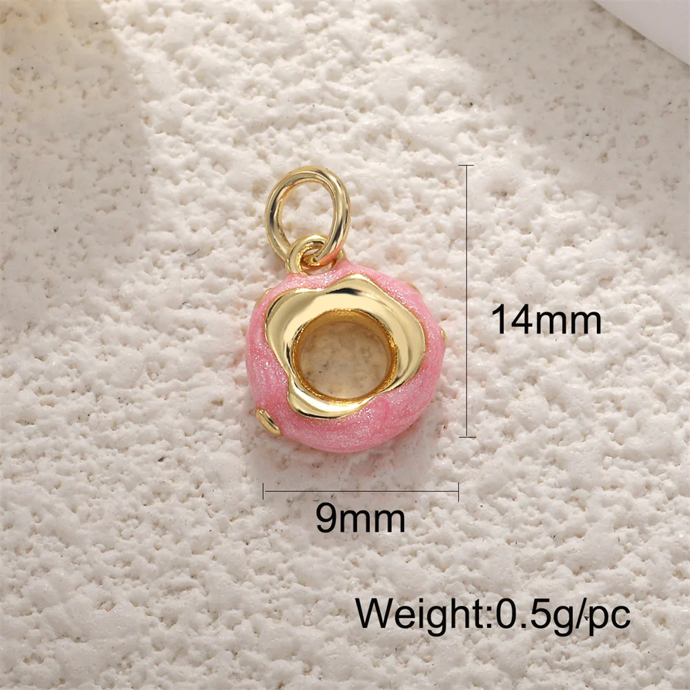 Pink Delicate Oil Dripping Necklace Pendant Ice Cream Cake Mushroom Donut Candy Diy Food Charms For Jewelry Making Luxury Crafts