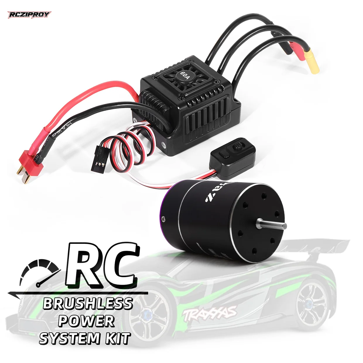 

RCZIPROY RC 3650 Brushless Motor 60A ESC Waterproof kit for 1/10 RC Crawler Axial SCX10 Tamiya Traxxas Upgrade DIY parts