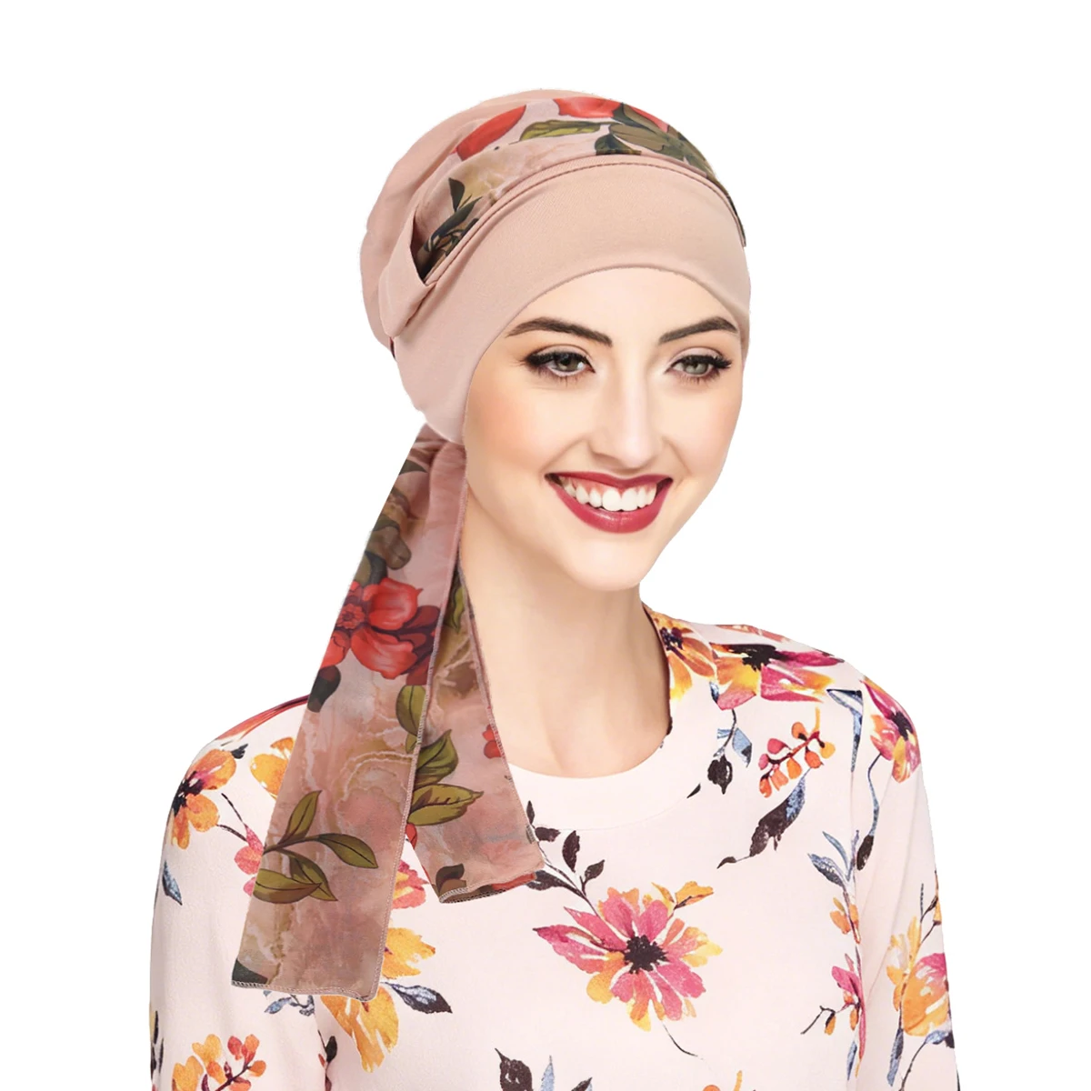 2026 New Fashion Print Women Hat Soft Elastic Muslim Hijab Hats Long Tail Head Wraps Chemo Beanies Caps Cancer Bandanas
