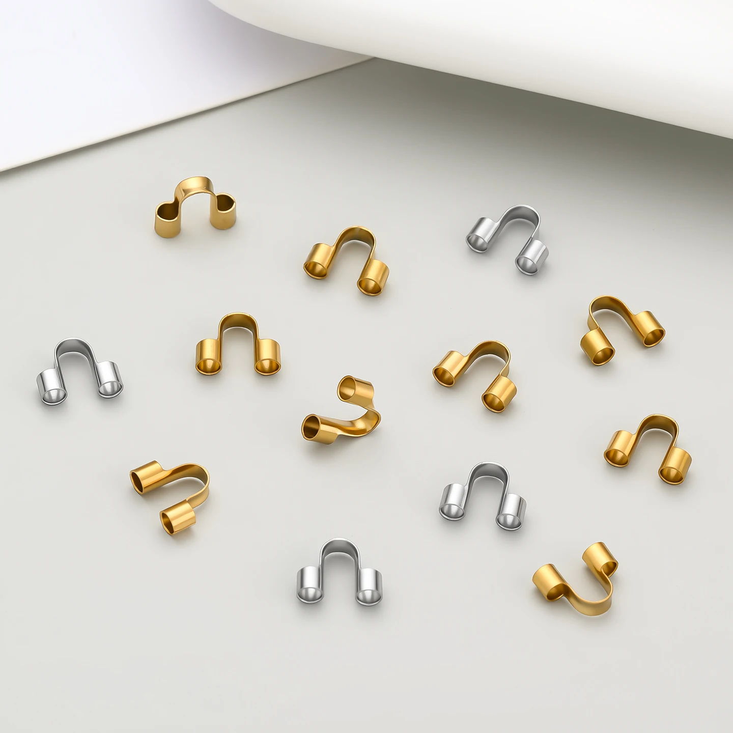 20/50Pcs 304 Stainless Steel U Shape Wire Protectors Loops Clasps Connector For DIY Necklaces Bracelets Jewelry Making Supplies