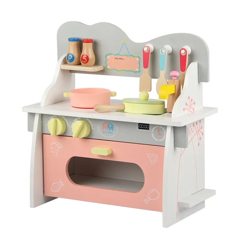 Montessori Bordspellen Kinderen Houten Keuken Speelgoed Set Fantasiespel Koken Mini Voedsel Miniatuur Poppenhuis Accessoires Meisjes Speelgoed