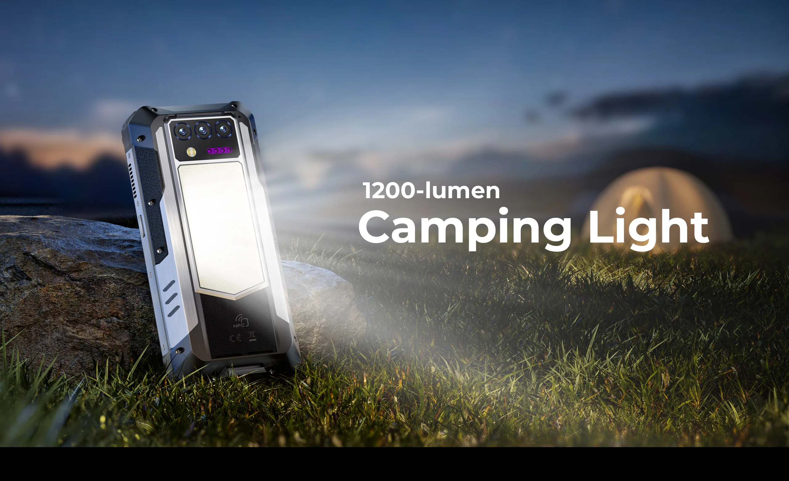 OUKITEL WP100 TITAN Android 14 33000mAh 66W 36GB(12+ 24) 512GB Rugged Smartphone 200MP laser projector Camping Light 6.8'' 120Hz