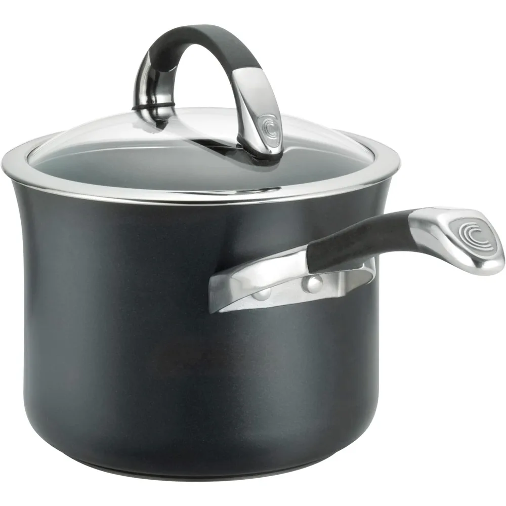 Kitchen Academy 12-Piece Non-Stick Cookware Set: Healthy Black Granite Induction Cookware