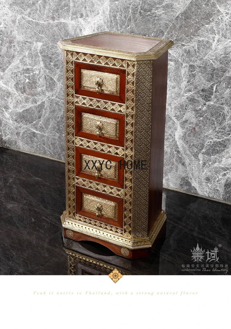 Wood Four-Bucket Cabinet Small Extremely Narrow Bedside Cabinet Narrow Edge Sandwich Small Chest of Drawers