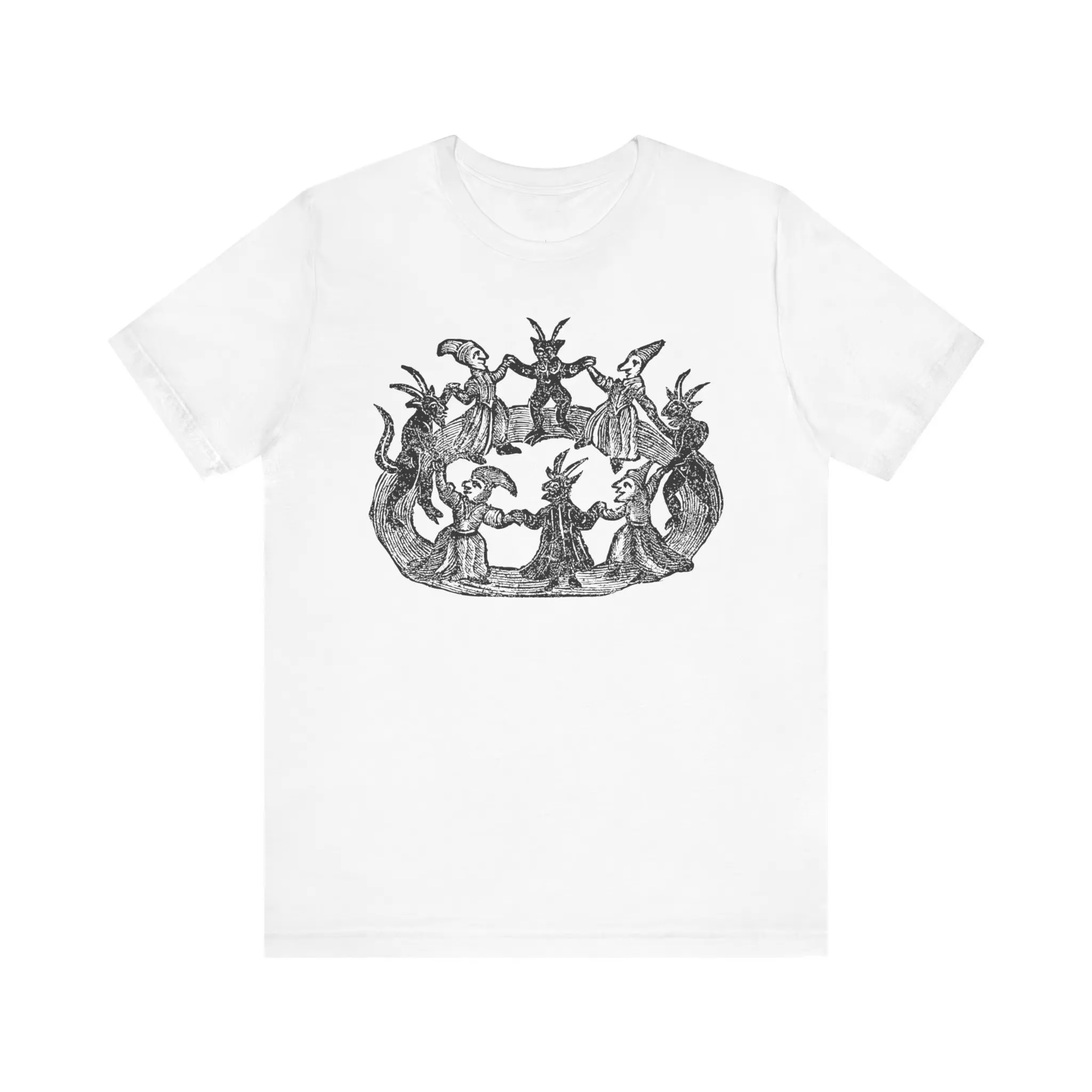 Witches and Wizards II Vintage Woodcut T Shirt Occult Art T-shirt Black Magic Tee Witchy Coven Witchy Jersey Short Sleeve Unisex
