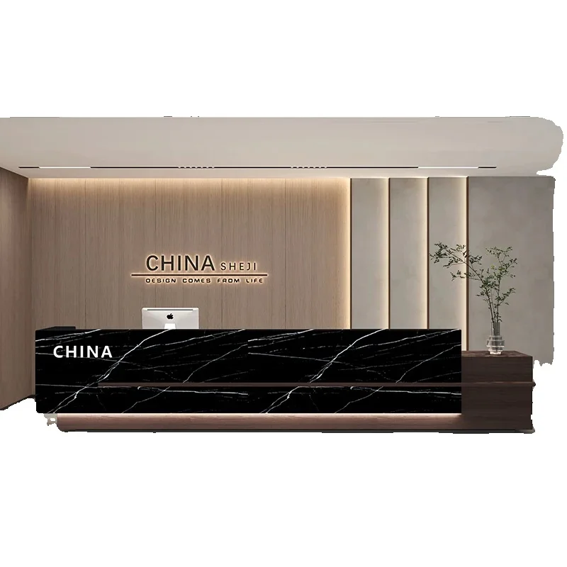 Regale Reception Desk Atril Tavolo da parete Reception Salon Scrivanie Computer Sedie da ufficio Registratore di cassa Cash Tisch Mobili alla moda