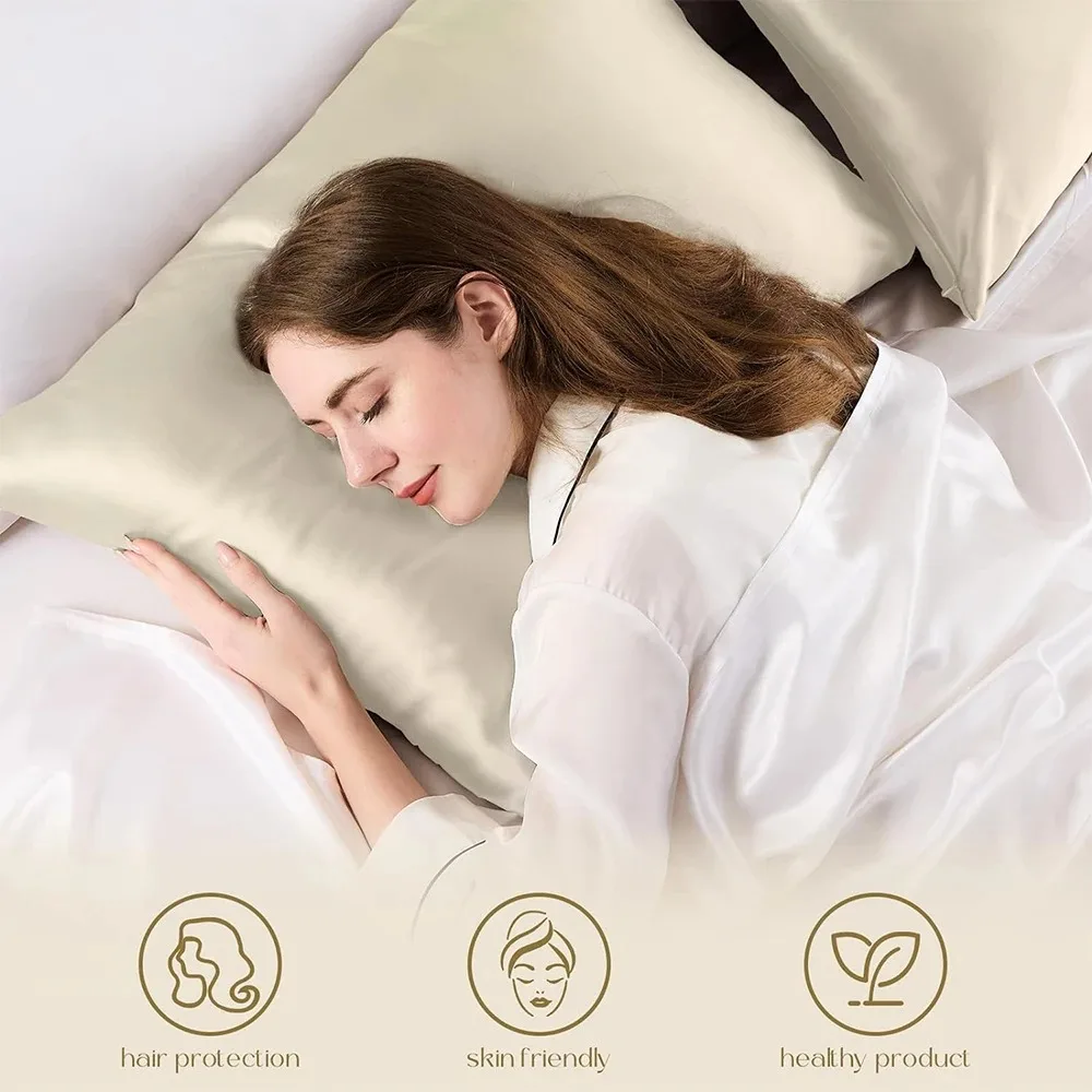 1pc Silk Pillowcase for Hair and Skin, 6A Soft Silk Pillow Case Gift Box